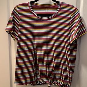 Madewell striped knot-front tee.